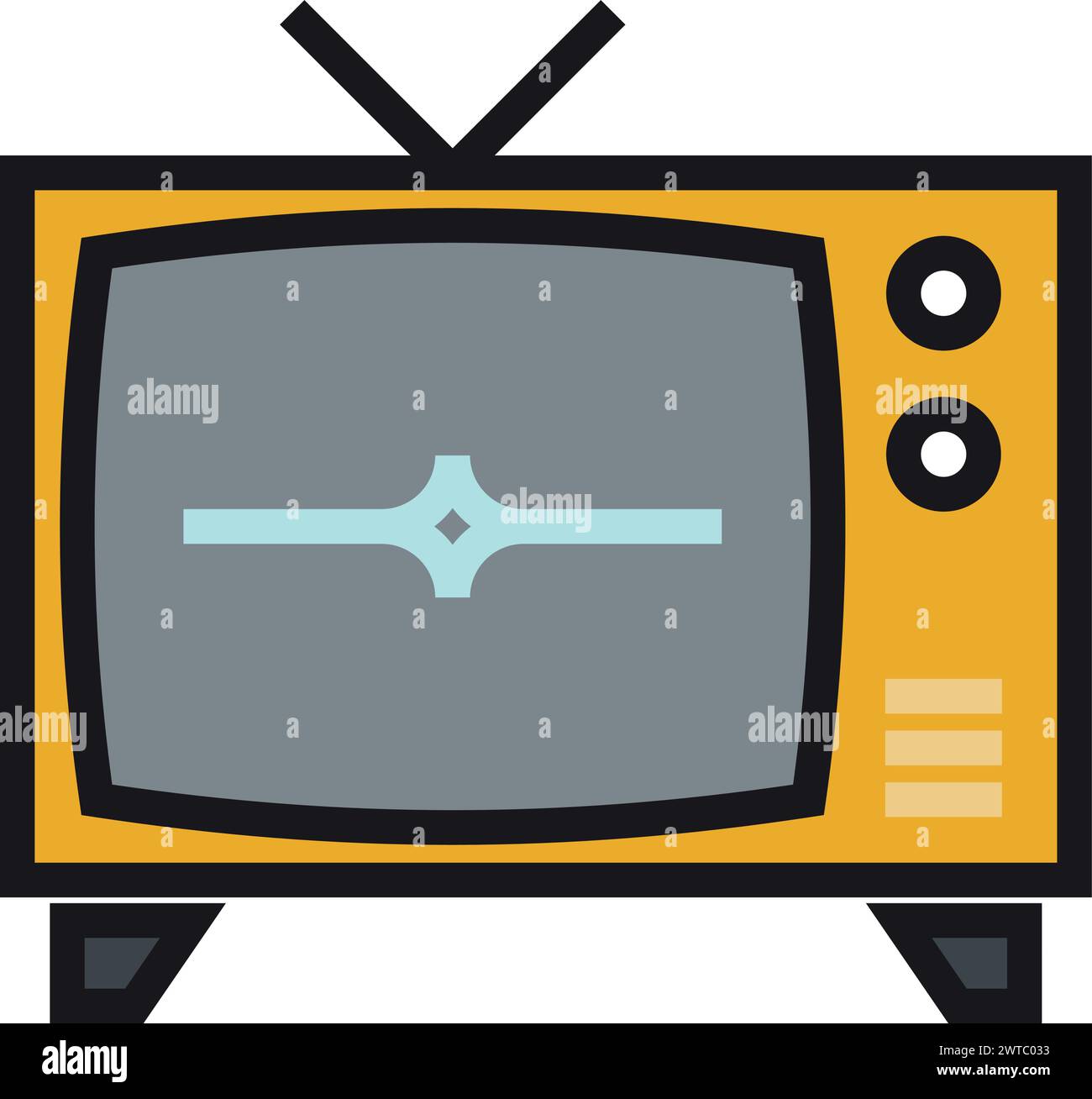 Old tv icon. Retro television monitor symbol Stock Vector