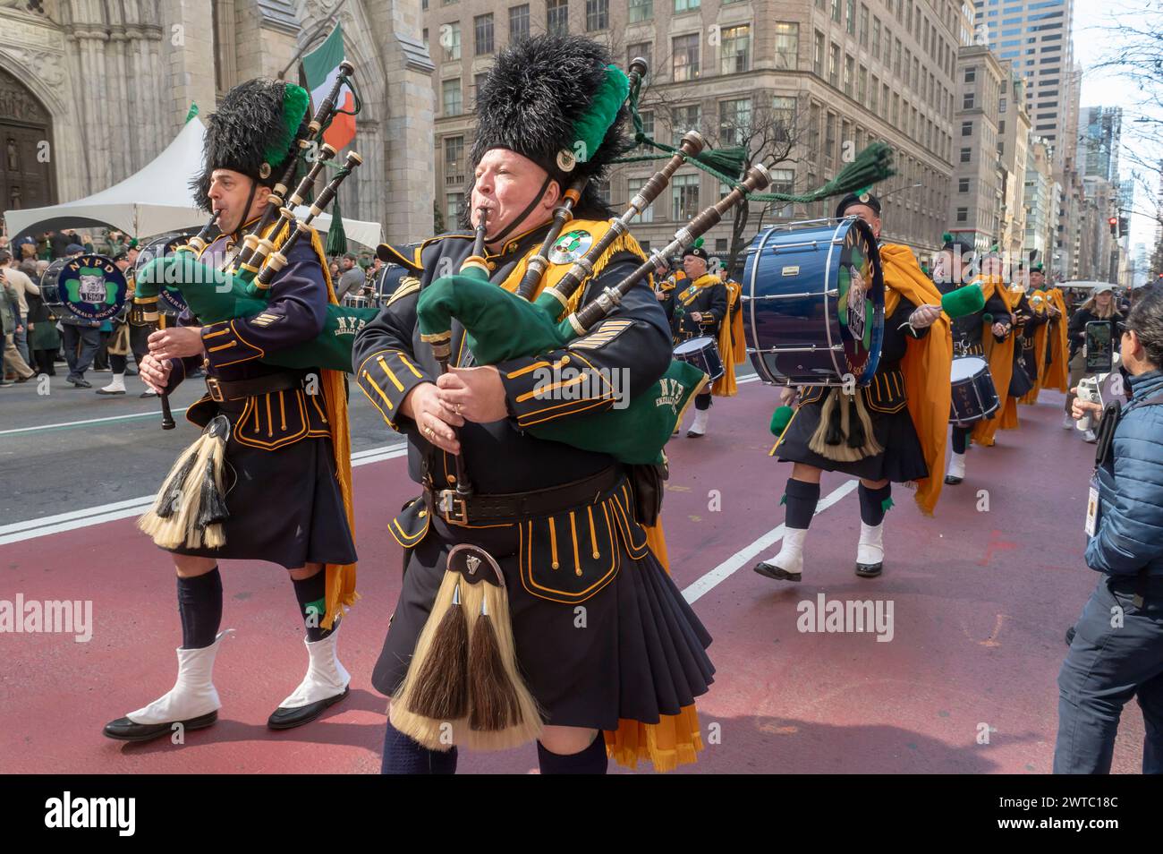 New York, United States. 16th Mar, 2024. Members of the NYPD Emerald