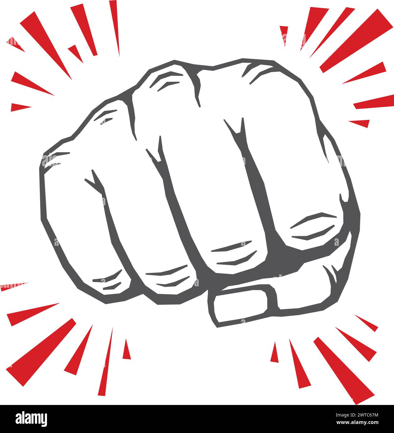 Punch logo. Fist fight symbol. Strike icon Stock Vector