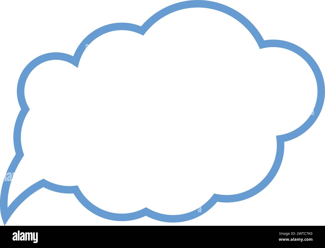 Speech cloud template. Empty blue line bubble Stock Vector Image & Art ...