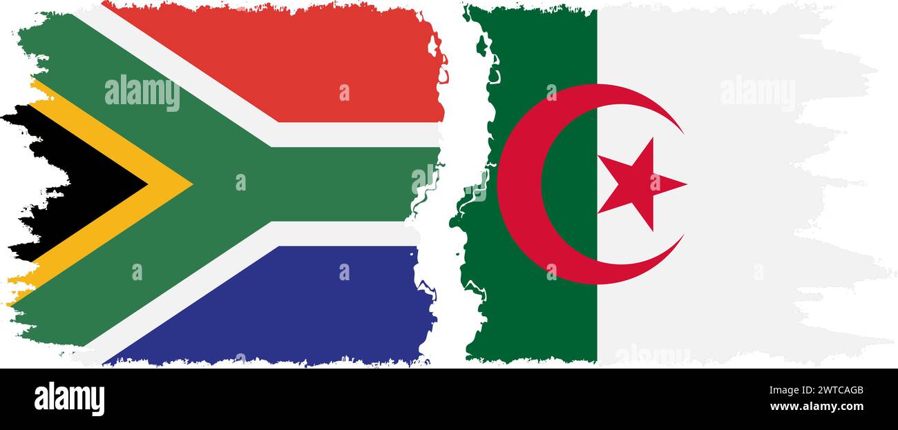 Algeria and South Africa grunge flags connection, vector Stock Vector ...