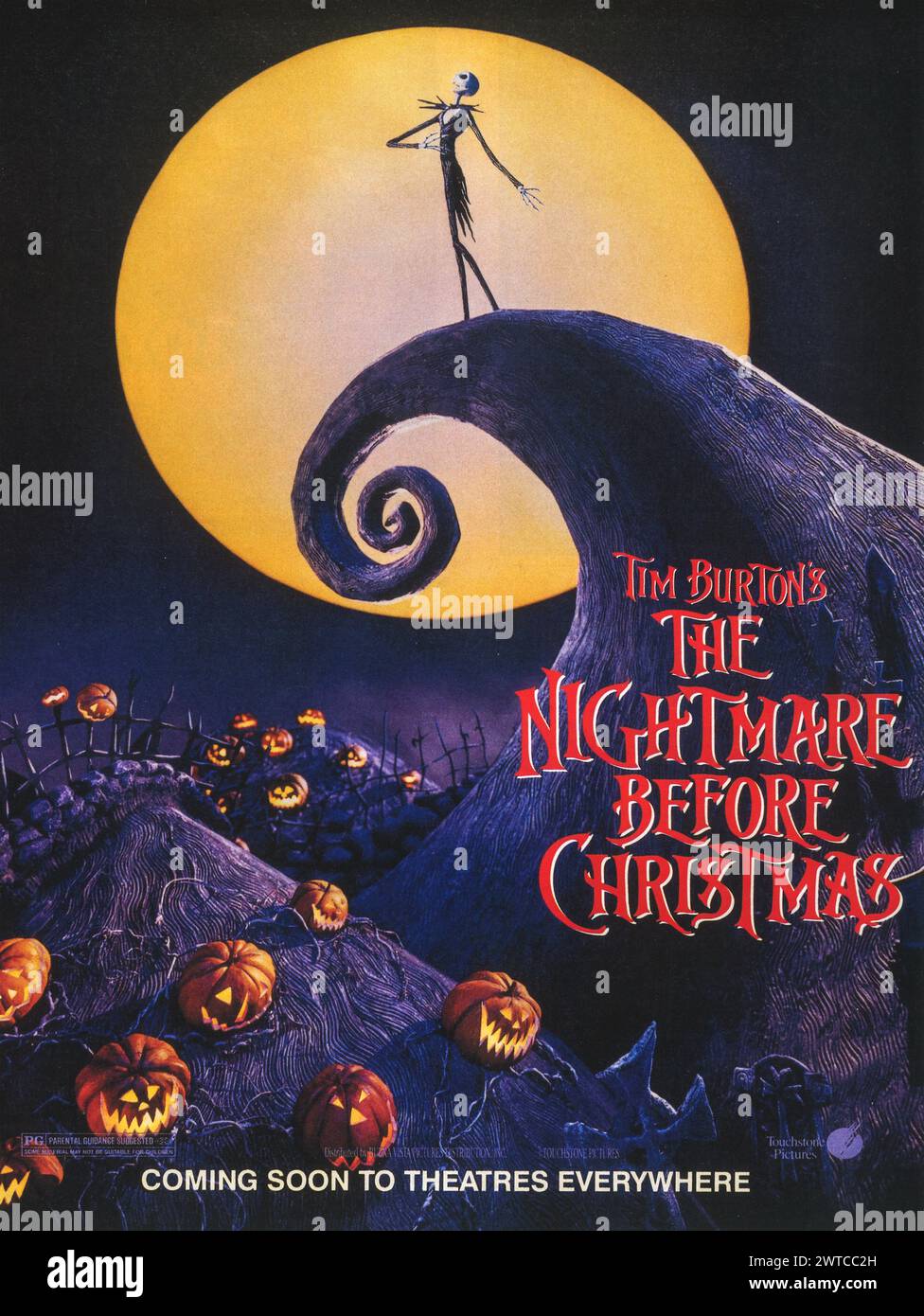 1993 The Nightmare Before Christmas movie release ad, directed by Tim ...