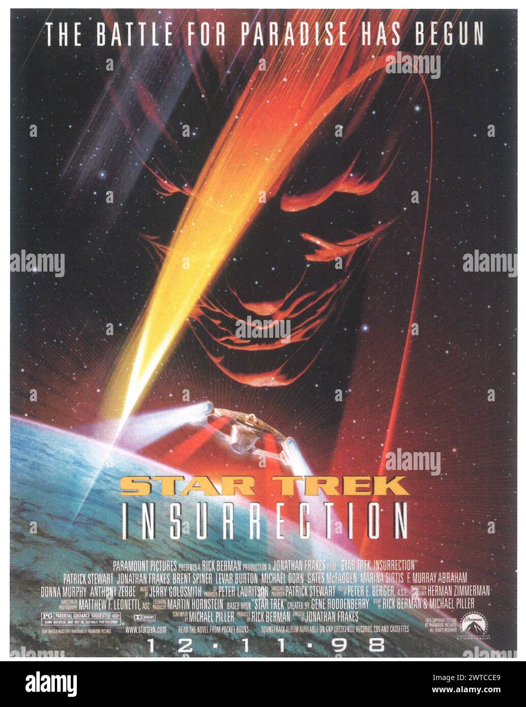 1998 Star Trek: Insurrection movie poster. Director: Jonathan Frakes Stock Photo