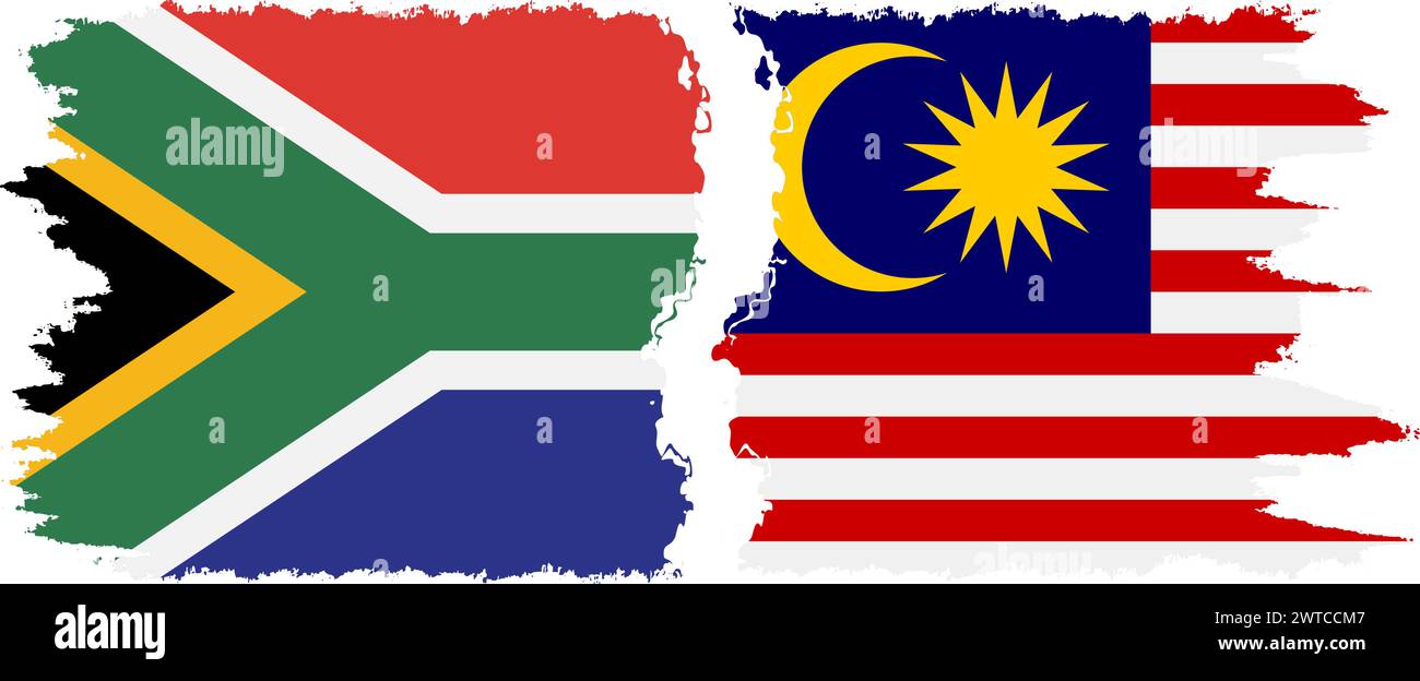 Malaysia and South Africa grunge flags connection, vector Stock Vector ...