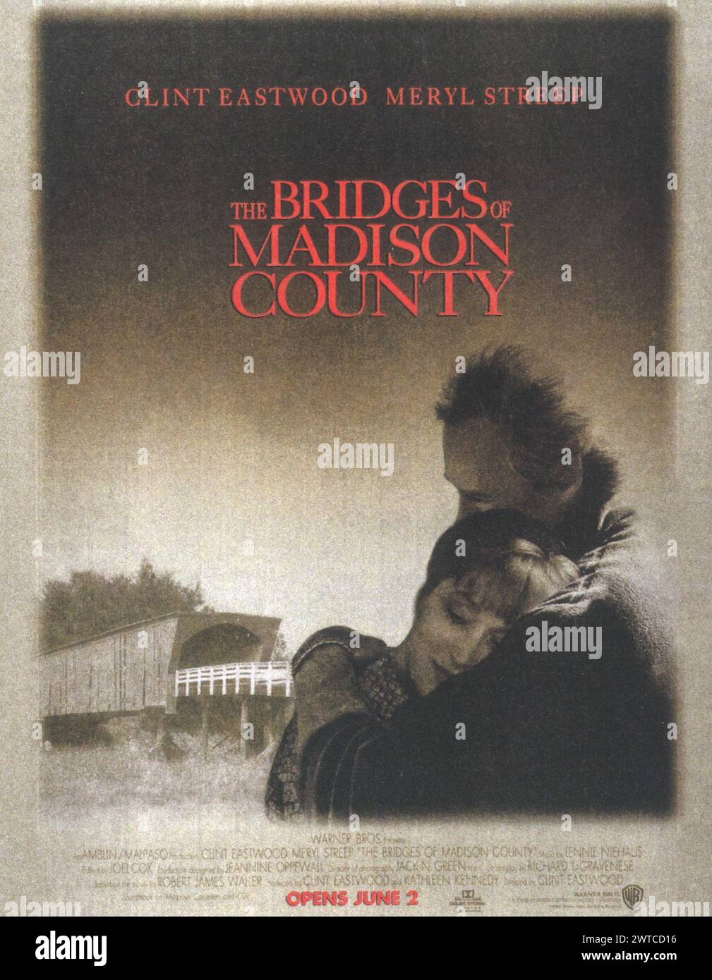 1995 The BRIDGES OF MADISON COUNTY film poster, directed by Clint Eastwood Stock Photo