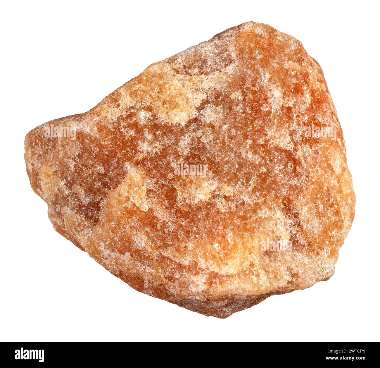 specimen of natural raw heliolite sunstone rock cutout on white background Stock Photo