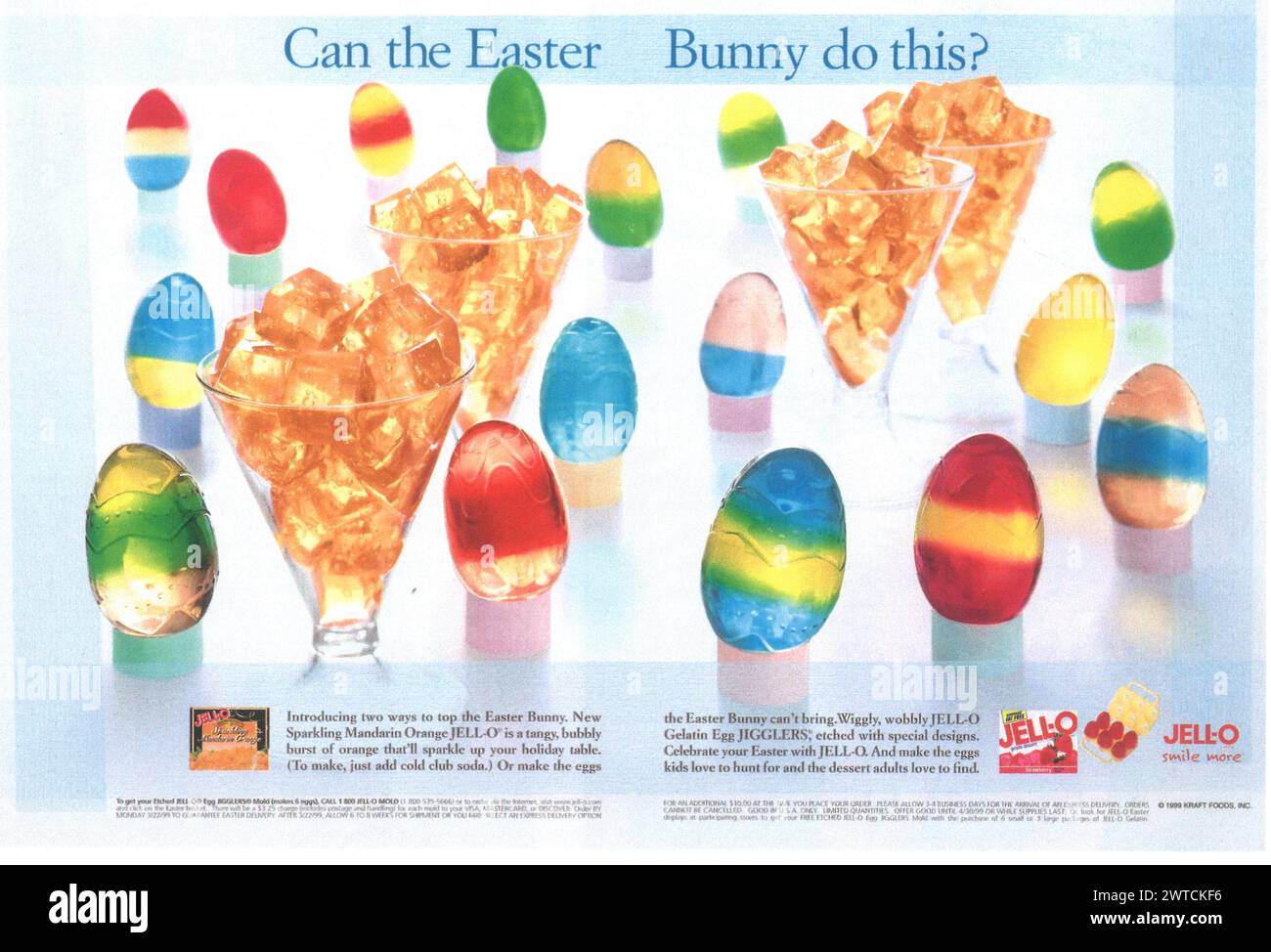 1999 JellO gelatin eggs jigglers ad Stock Photo Alamy