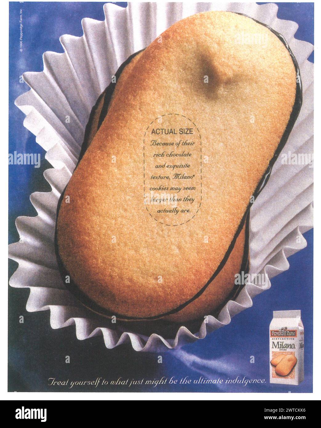 1996 Pepperidge Farm Milano cookies ad Stock Photo