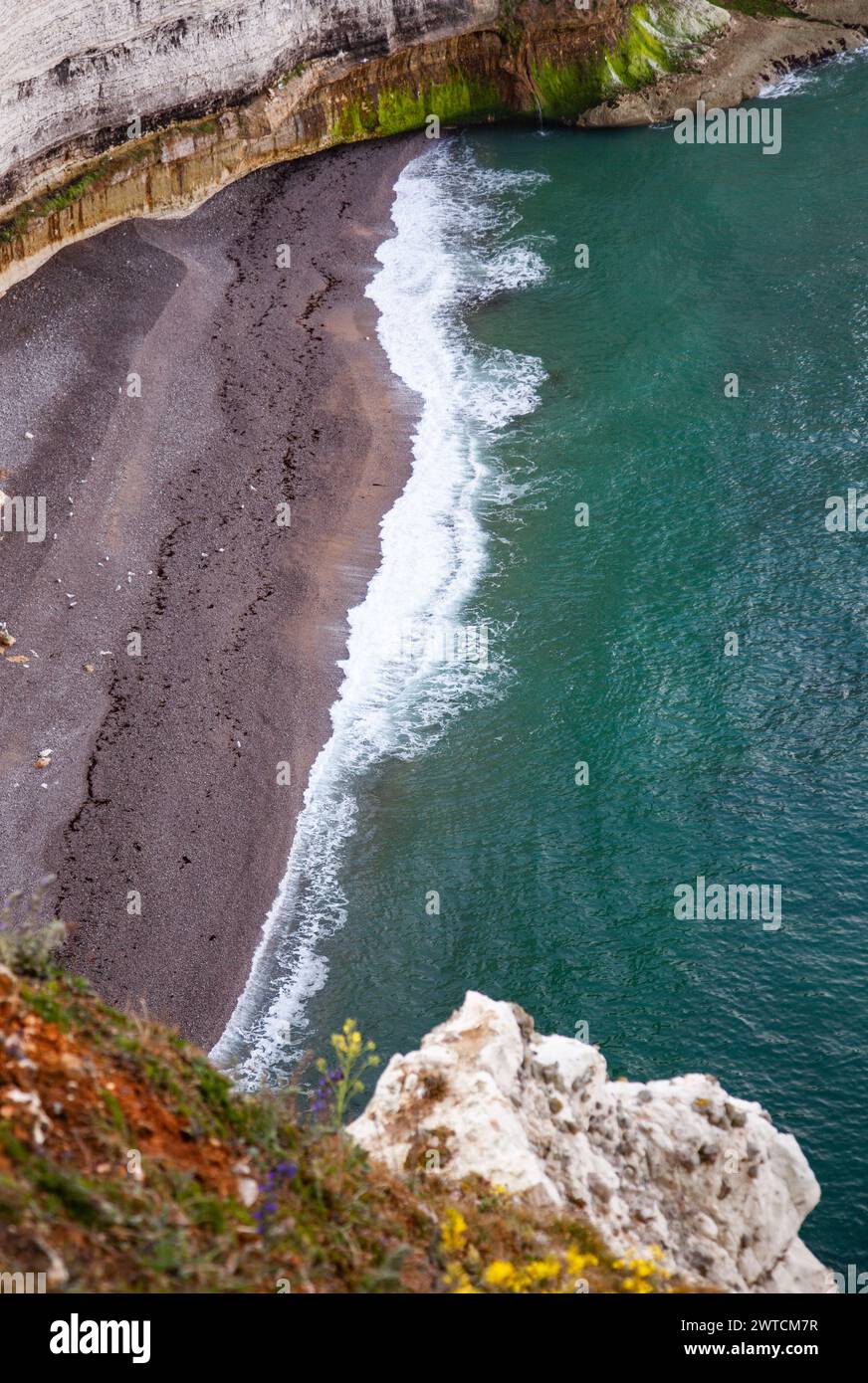 coastal landscape along the Falaise d'Aval the famous white cliffs of ...