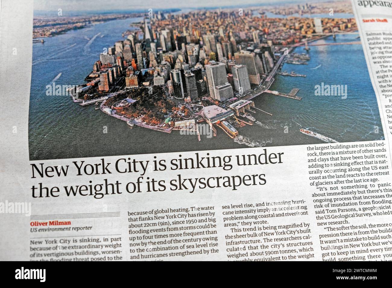 'New York City is sinking under the weight of its skyscrapers' Guardian ...