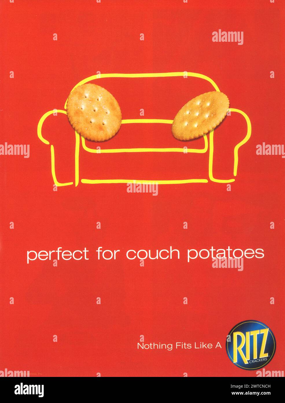 1990s Ritz Crackers Sport Bumpers Ad - Perfect For Couch Potatoes Stock Photo