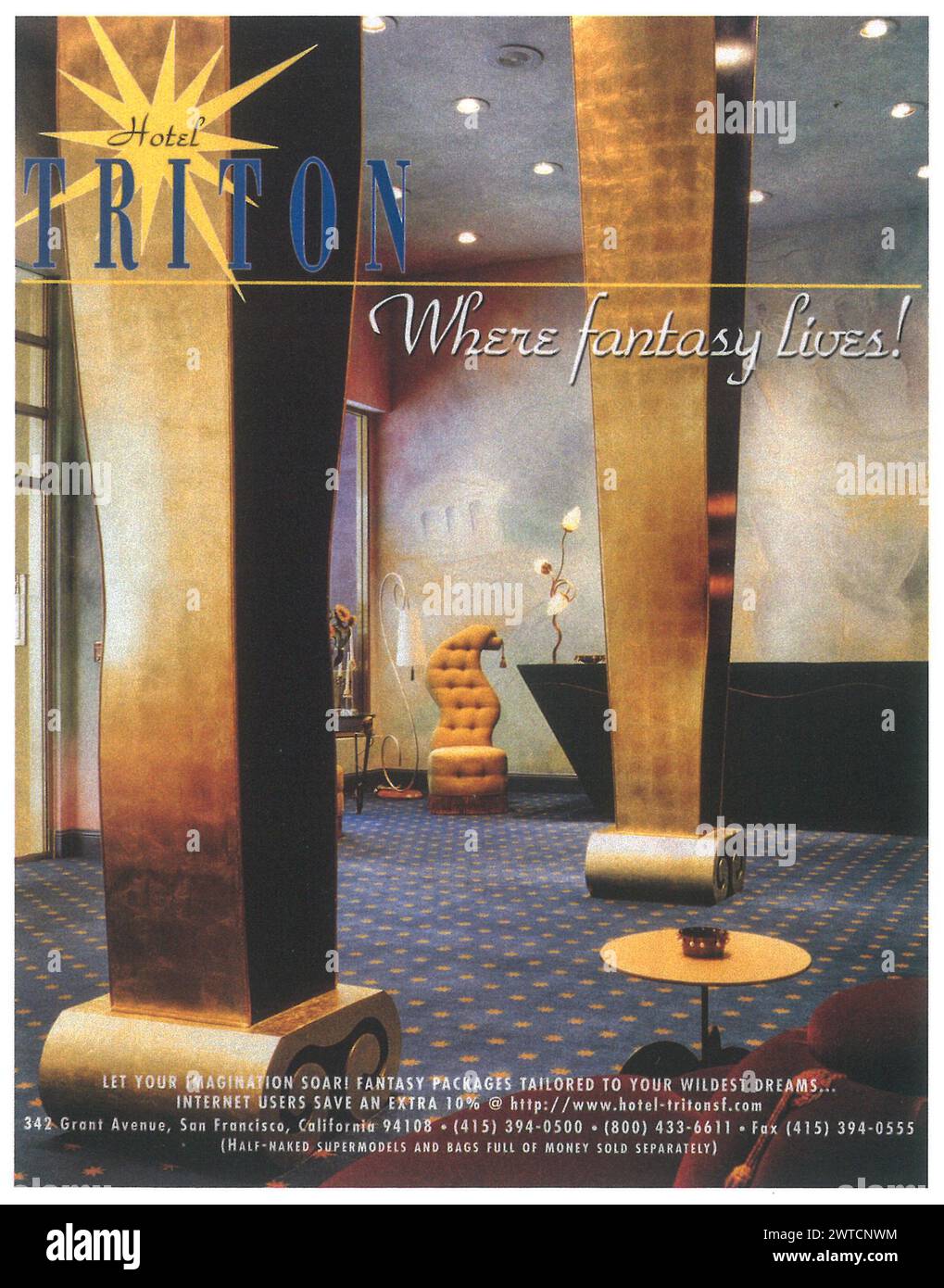1996 Hotel Triton San Francisco California ad Stock Photo