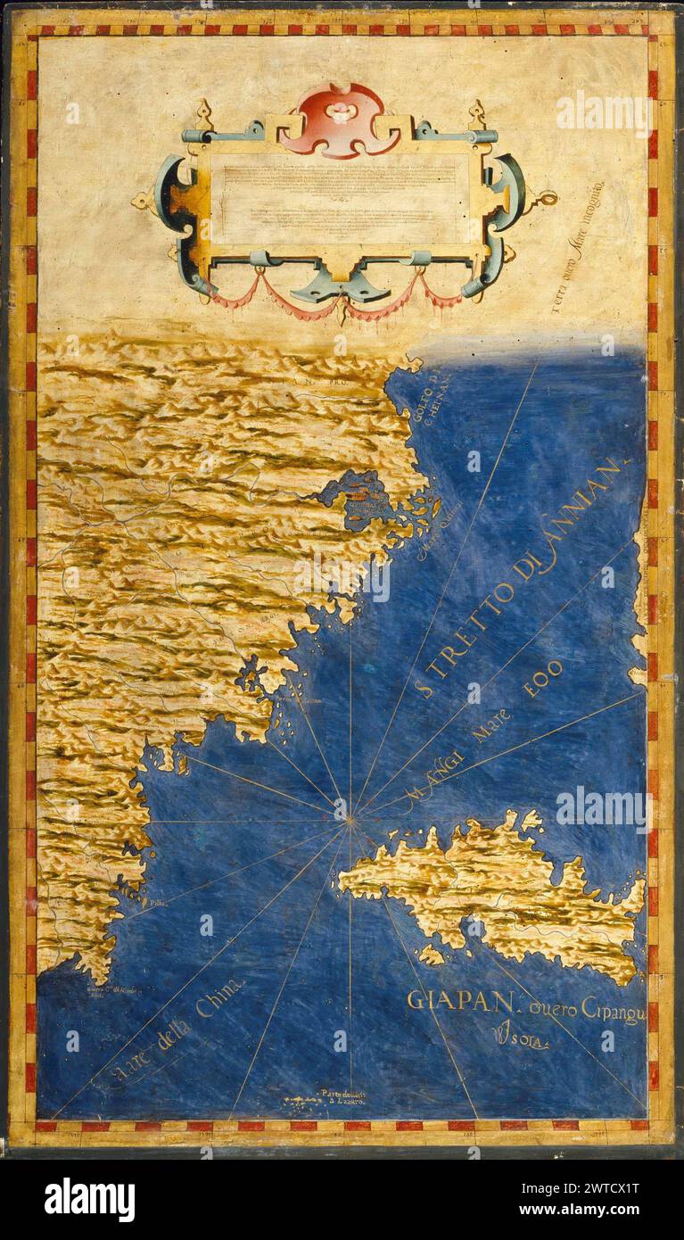 Antique world maps HQ – Map of Kyushu and the Korean Straits and South Korea Stock Photo