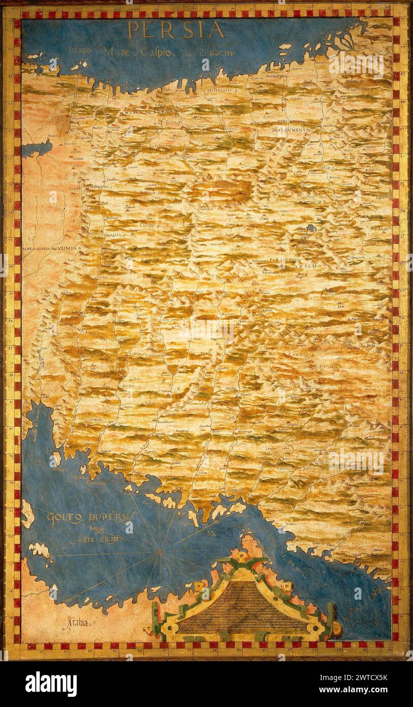 Antique world maps HQ – Map of Persia Stock Photo