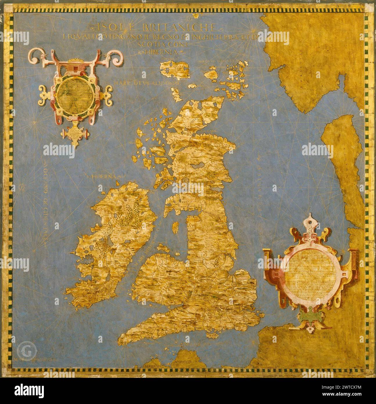 Antique world maps HQ – Map of Great Britain and Ireland Stock Photo