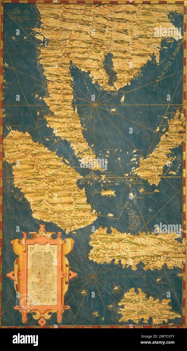 Antique world maps HQ – Map of Indochina and Indonesia Stock Photo