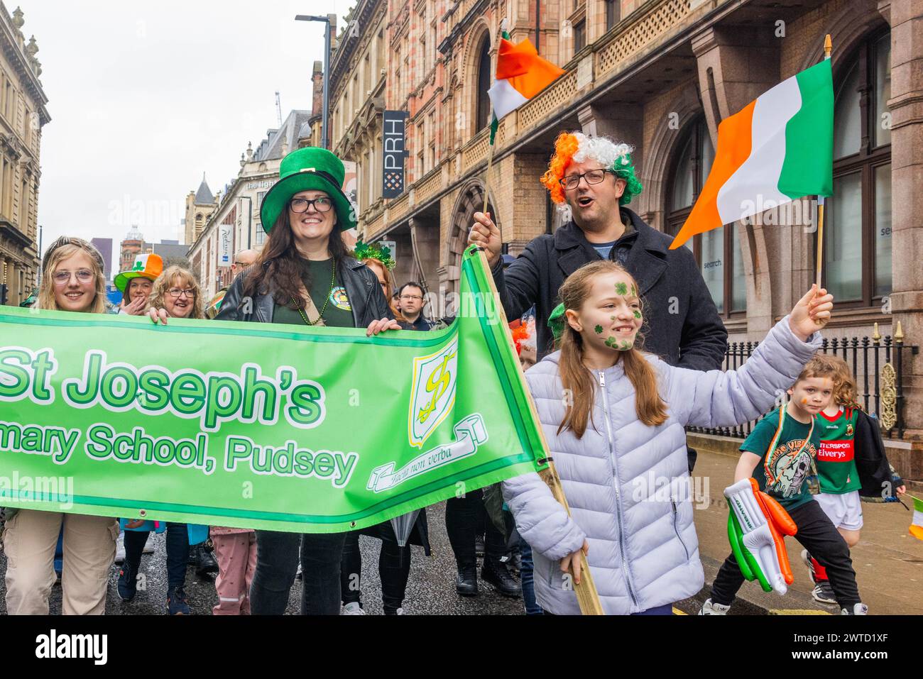 Leeds, UK. 17 MAR, 2023. Members from St Joseph's primary school