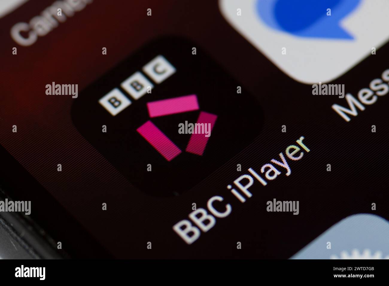BBC iPlayer app icon on mobile phone Stock Photo