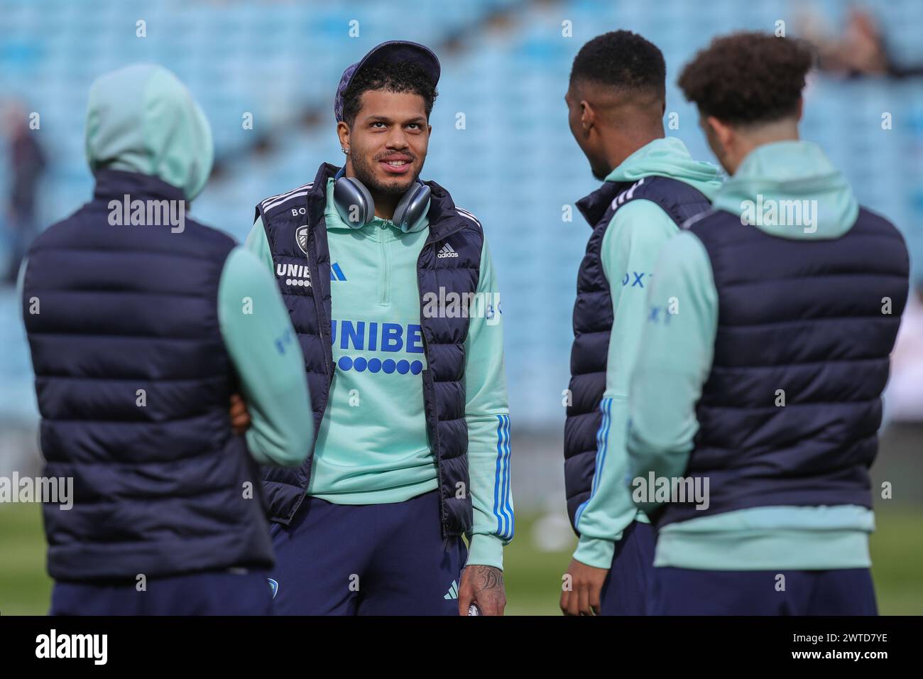 Georgina Rutter of Leeds United speaks to his team mates ahead of the Sky Bet Championship match Leeds United vs Millwall at Elland Road, Leeds, United Kingdom, 17th March 2024  (Photo by James Heaton/News Images) Stock Photo