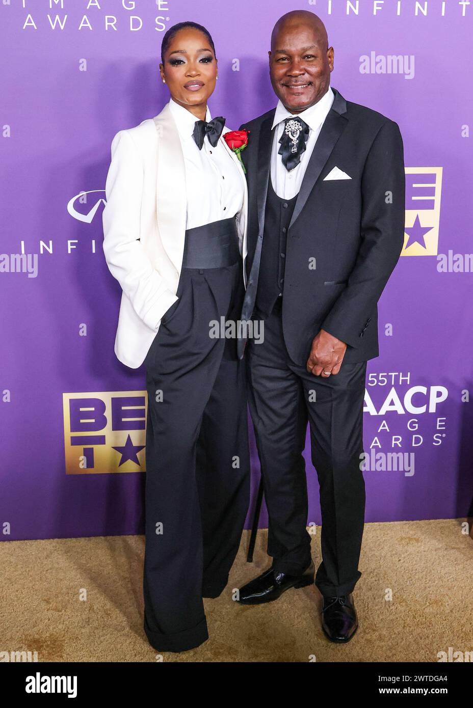 LOS ANGELES, CALIFORNIA, USA MARCH 16 Keke Palmer and father Larry