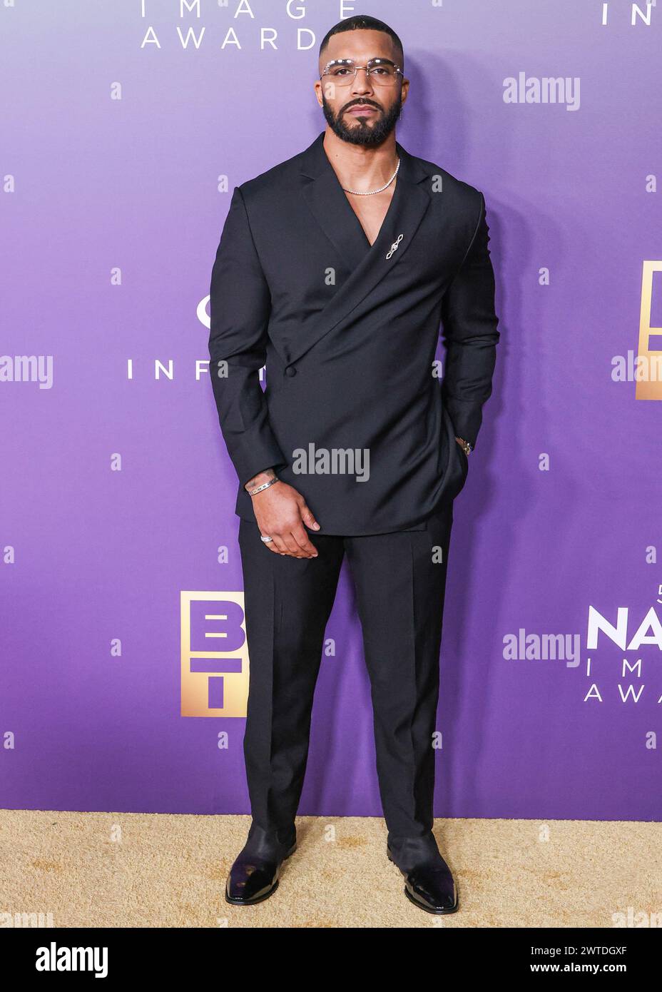 Los Angeles, United States. 16th Mar, 2024. LOS ANGELES, CALIFORNIA, USA - MARCH 16: Tyler Lepley arrives at the 55th Annual NAACP Image Awards held at the Shrine Auditorium and Expo Hall on March 16, 2024 in Los Angeles, California, United States. (Photo by Xavier Collin/Image Press Agency) Credit: Image Press Agency/Alamy Live News Stock Photo