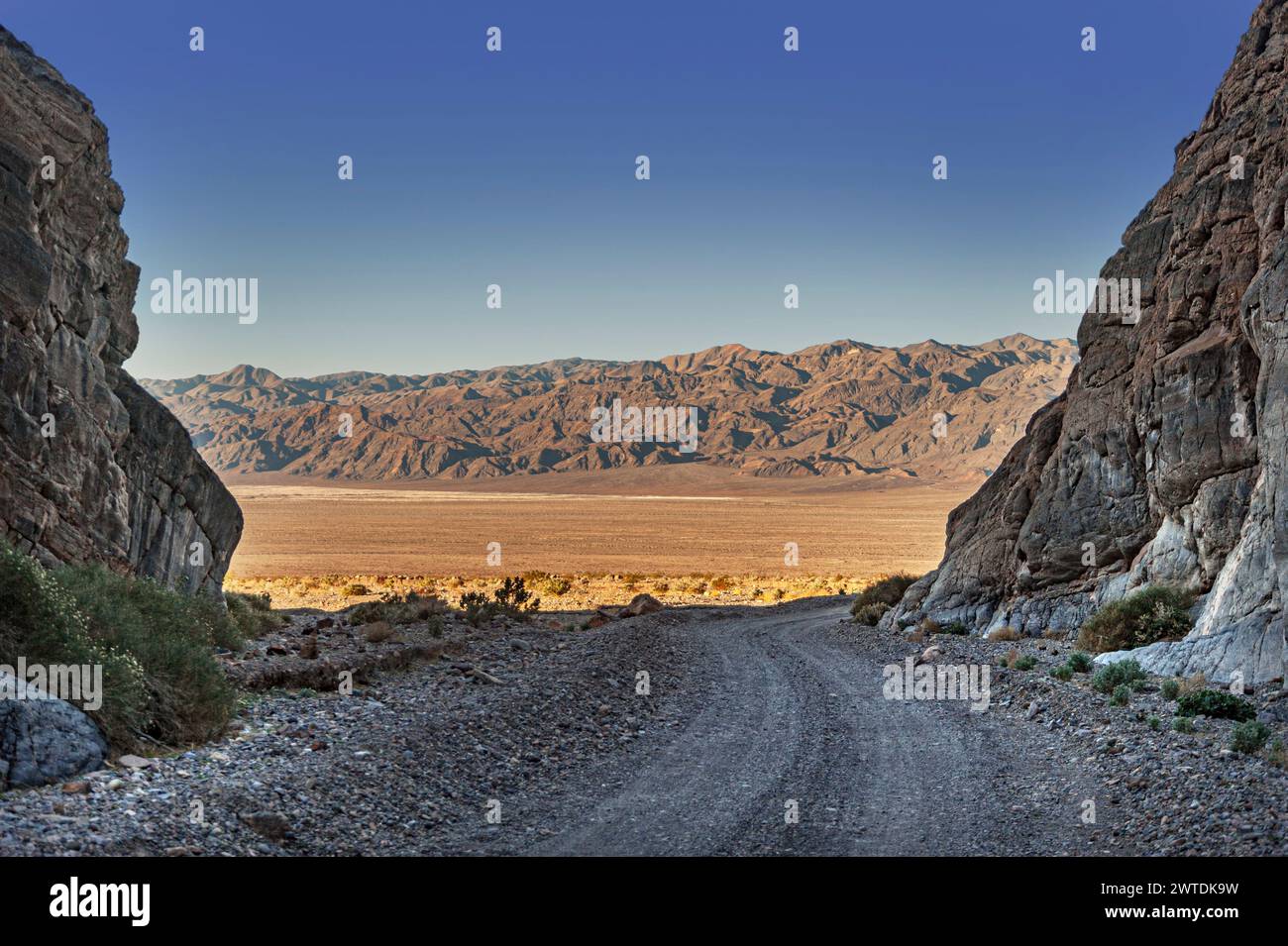 Dirt road through Death Valley Stock Photo