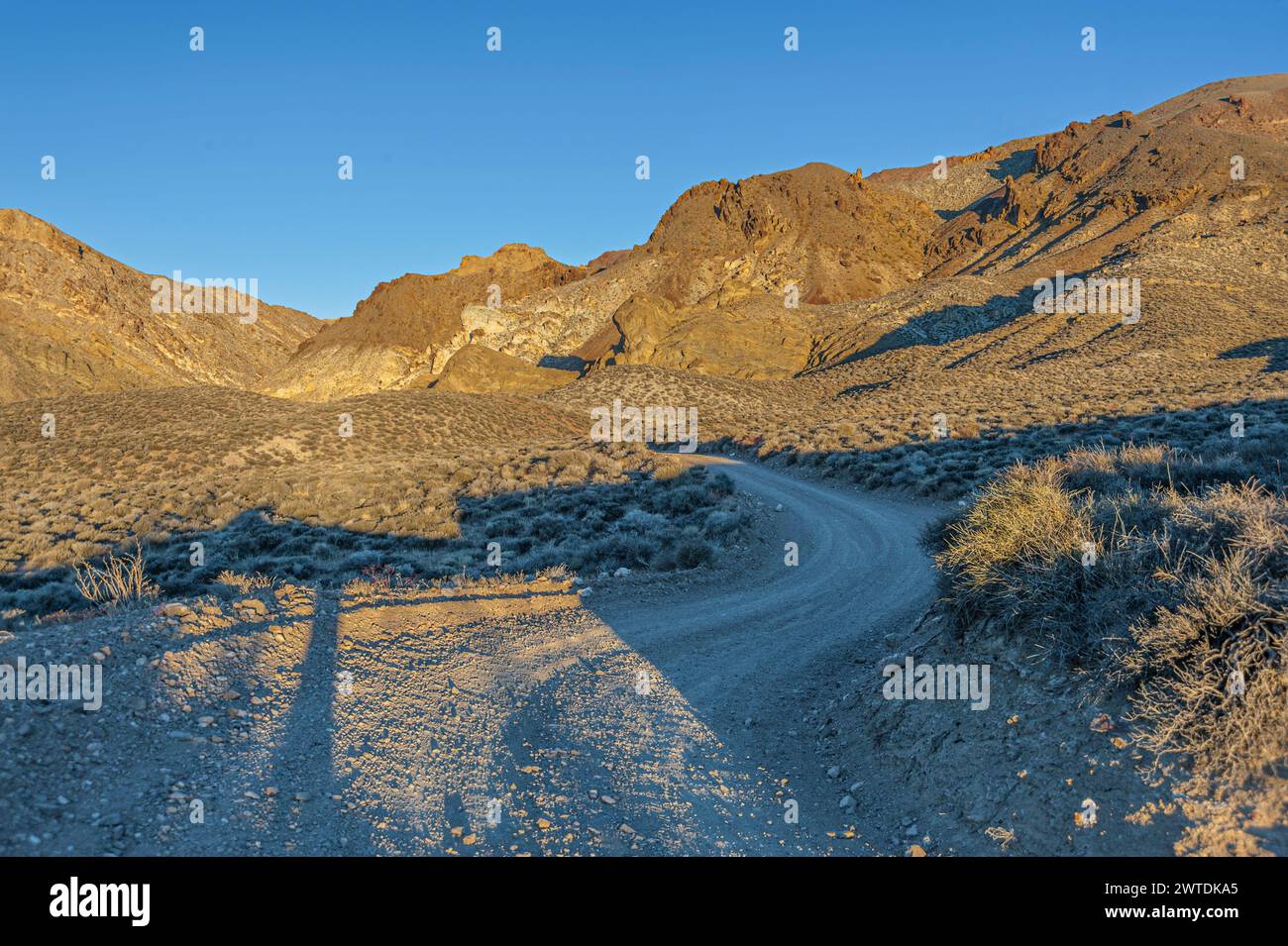 Dirt road through Death Valley Stock Photo