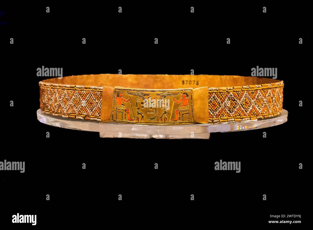 Egypt, Cairo, National Museum of Egyptian Civilization (NMEC), belt of Ptahchepses, from his burial, valley temple of king Unas, Saqqara. Stock Photo