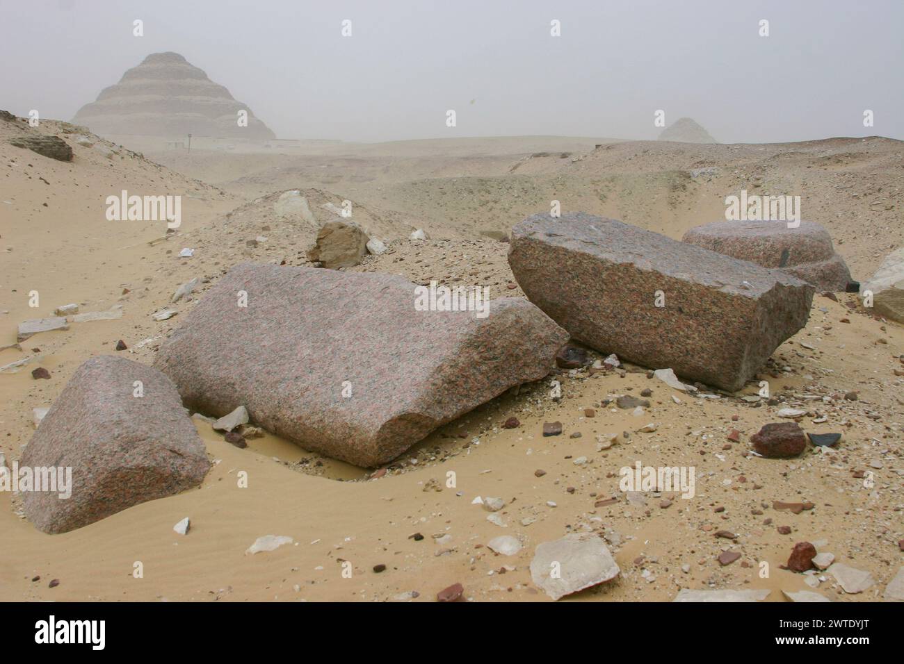 Egypt, Saqqara, ruined item, near Unas causeway. Stock Photo