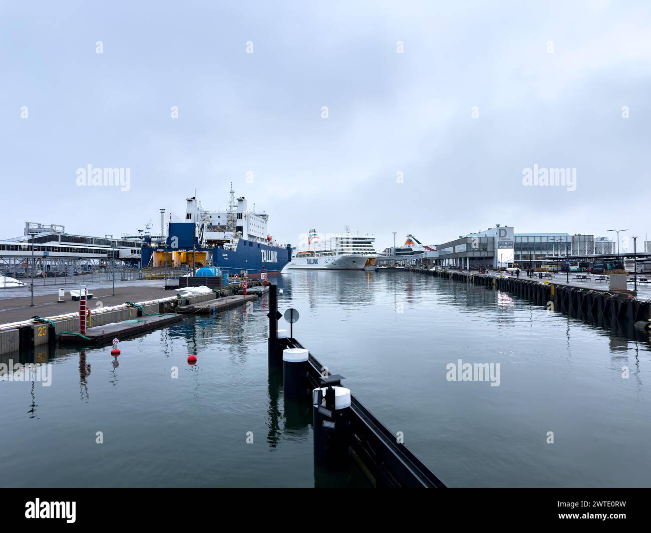 Tallinn's Old City Harbor has two ferry terminals for passengers, seen ...