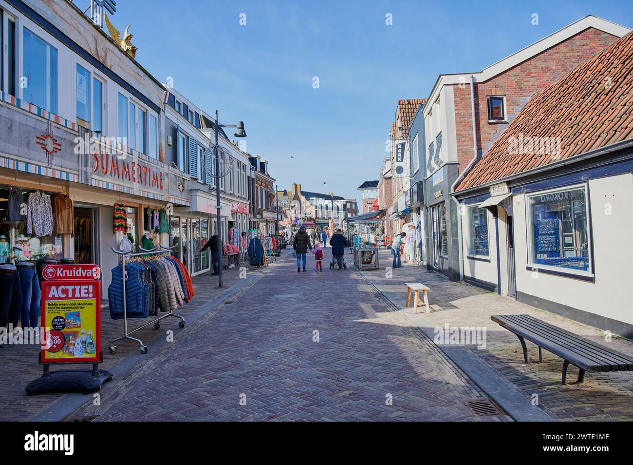 Egmond aan Zee, Netherlands April 05, 2023 shopping street to the