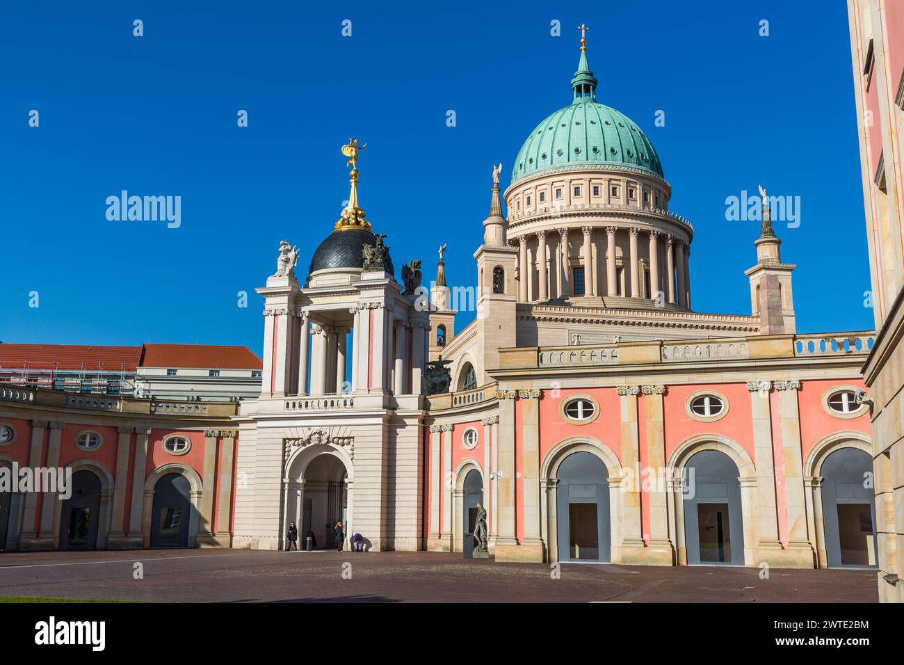Brandenburg's state parliament resides behind the rebuilt façade of the former Prussian city palace. Alter Markt, Potsdam, Brandenburg, Brandenburg, Germany Stock Photo