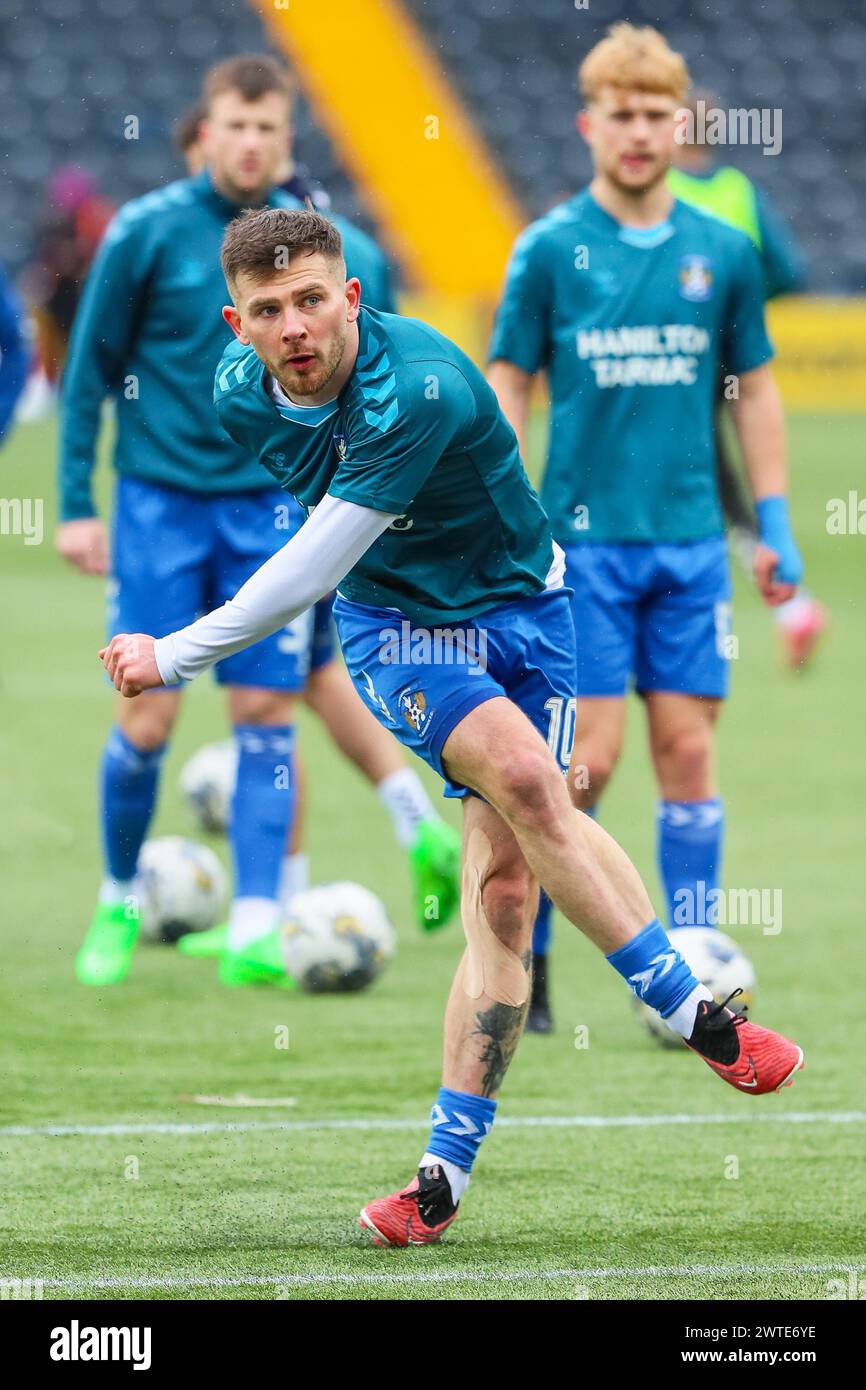 MATTHEW KENNEDY, professional football player, currently playing for Kilmarnock football club. Image taken during a training and warm up prematch Stock Photo