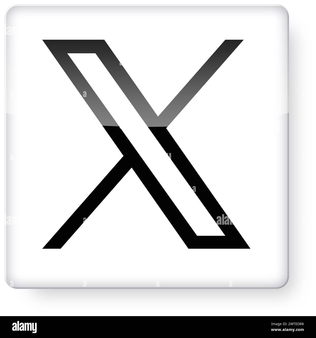 Twitter / X logo as an app icon. Clipping path included Stock Photo - Alamy