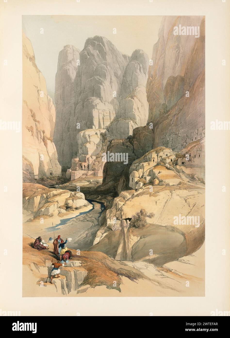 The Theatre, Petra. Vintage lithography. Images by Scottish artist ...