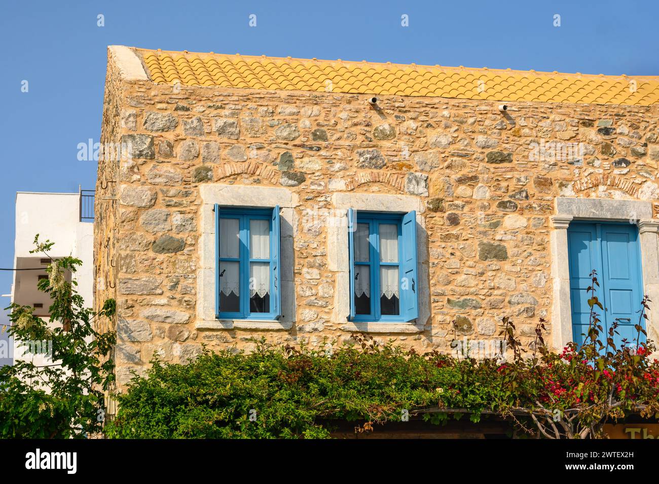 Architecture of Kardamena town on the island of Kos, Greece Stock Photo