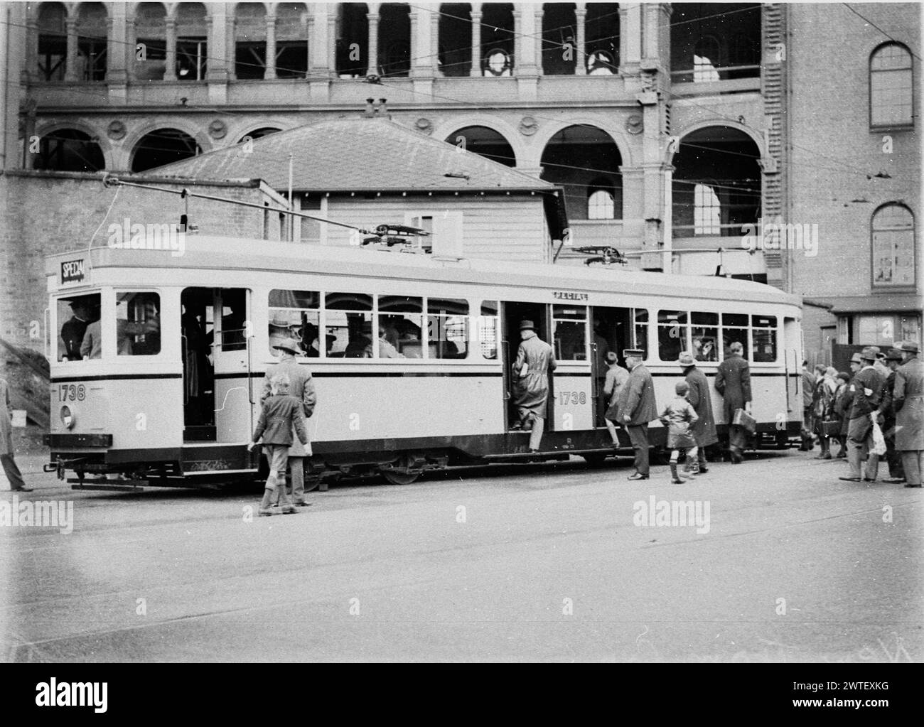 Vintage Australian Photography. Sydney Tram no. 1738 .Sydney Australia
