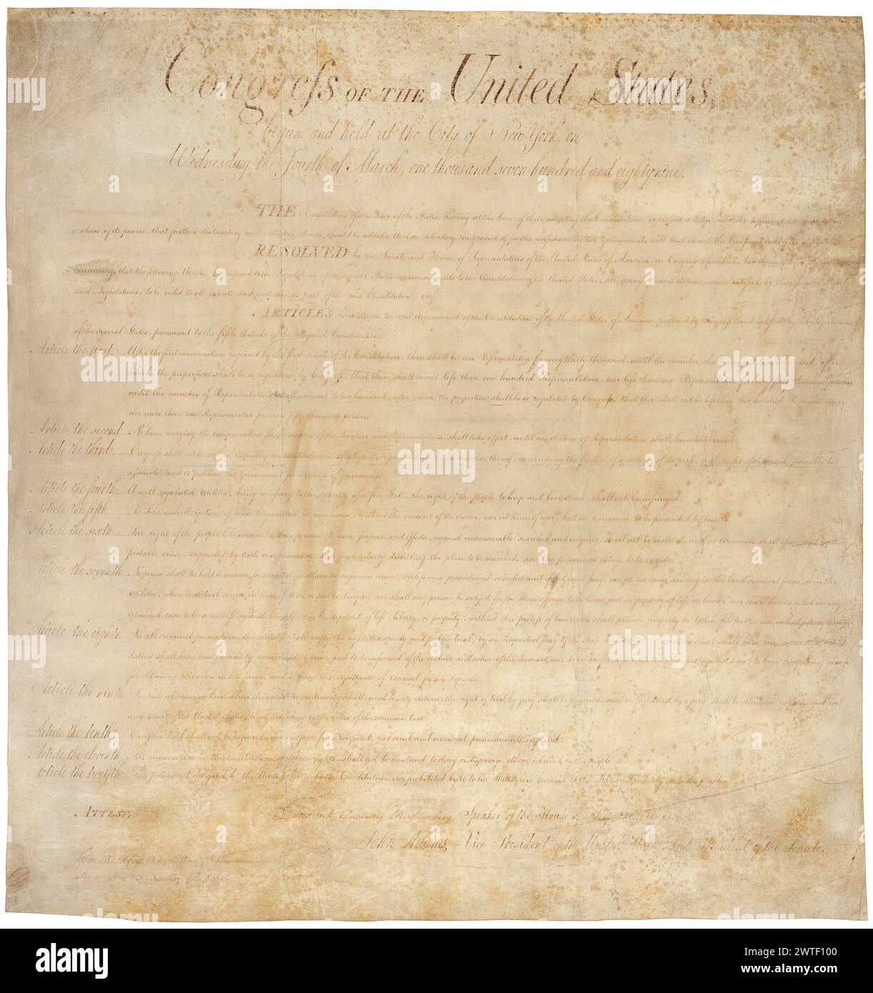 1st united states congress hi-res stock photography and images - Alamy
