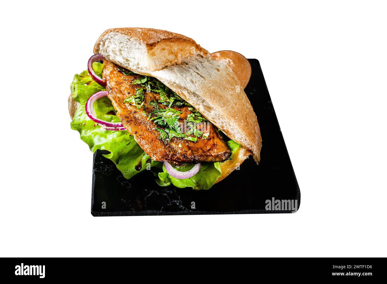 Turkish fish sandwich with grilled mackerel fillet Balik Ekmek