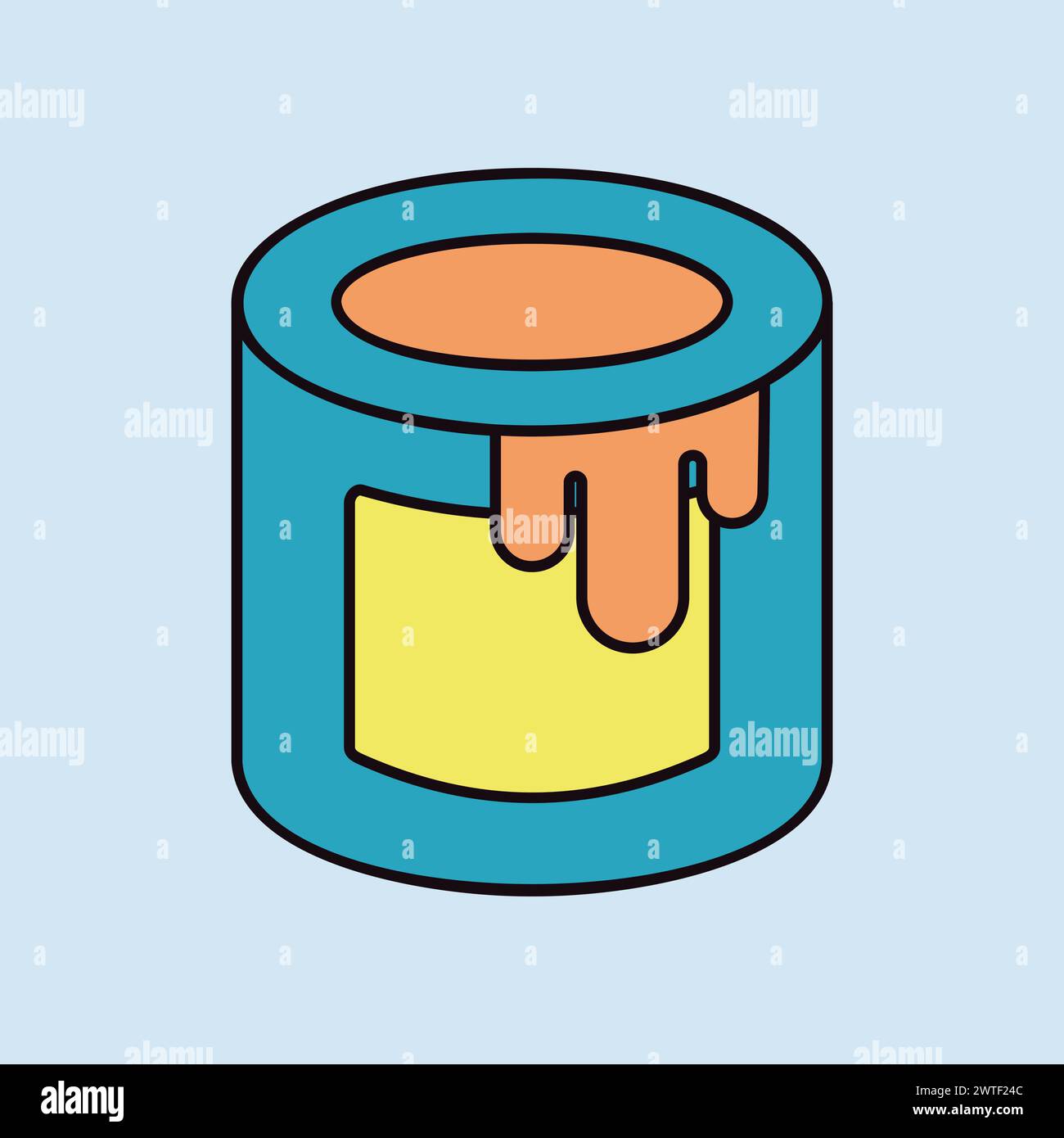 Paint bucket vector icon. Construction, repair and building. Graph ...