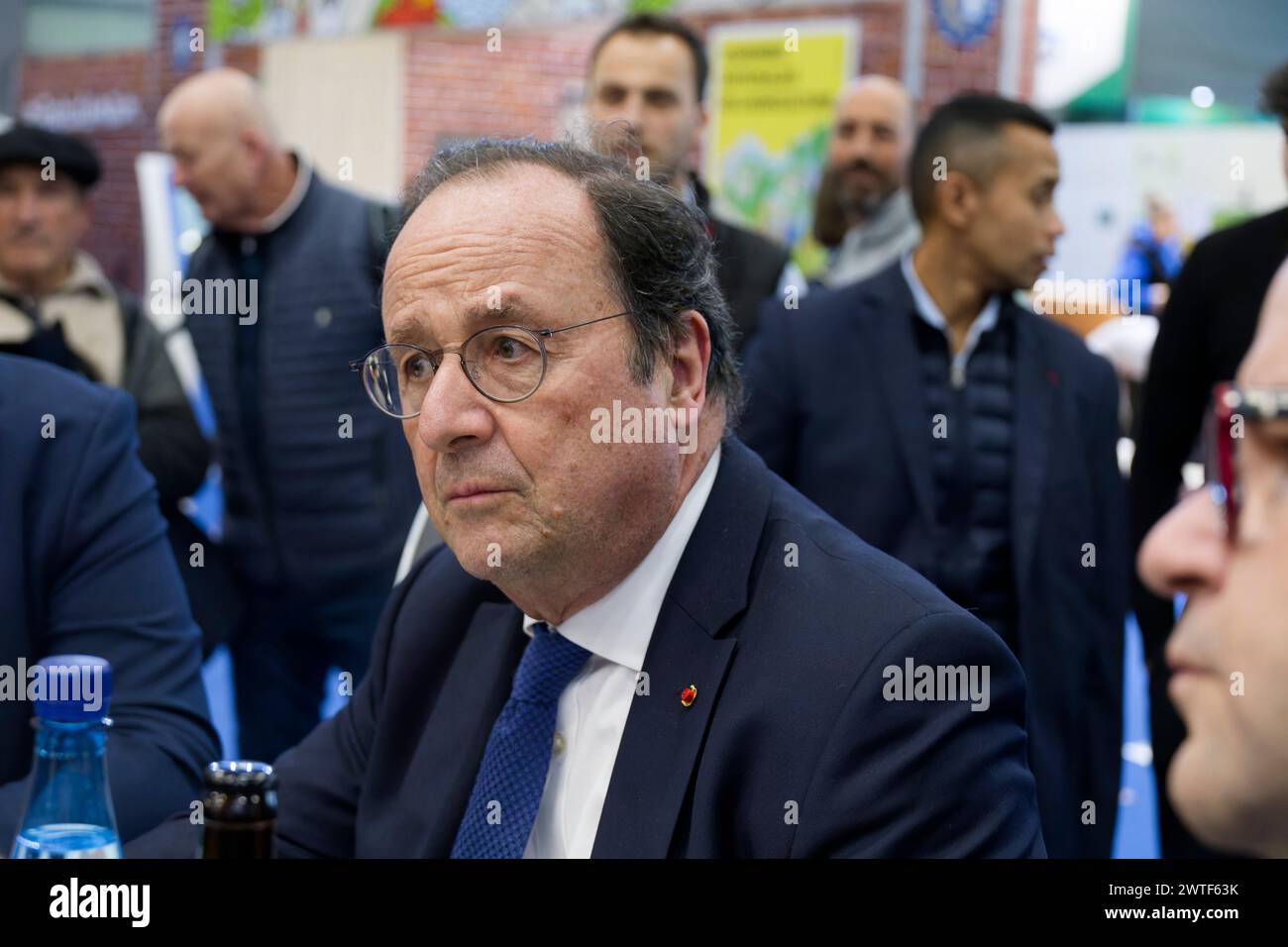 Paris, France. 1st Mar, 2024. Former President Francois Hollande visits