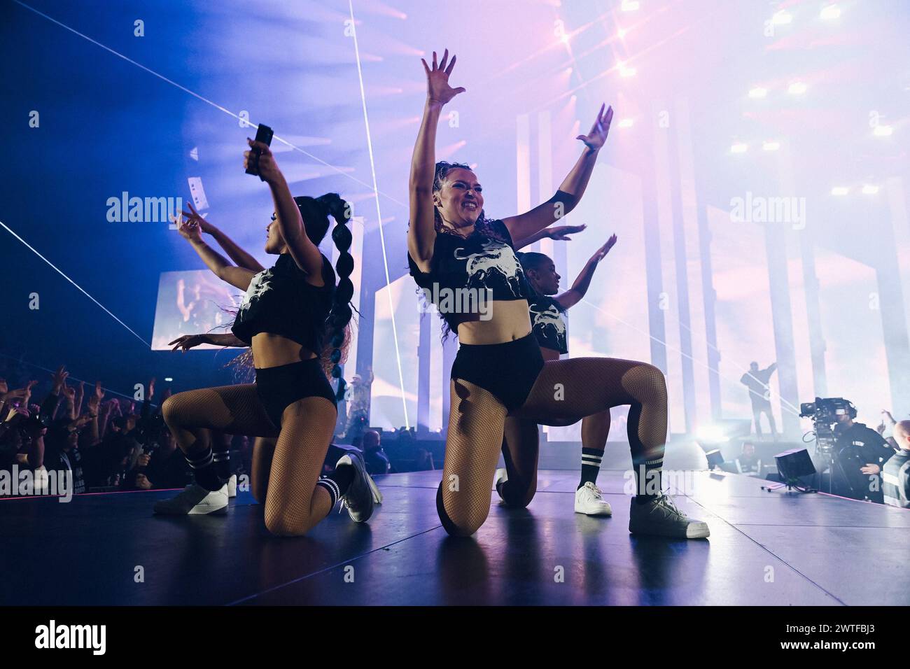 Milano, Italy. 15th Mar, 2024. CLUB DOGO MEDIOLANUM FORUM MILANO15 MARZO 2023 during Club Dogo - Forum Assago Milano, Live Music Show in Milano, Italy, March 15 2024 Credit: Independent Photo Agency/Alamy Live News Stock Photo