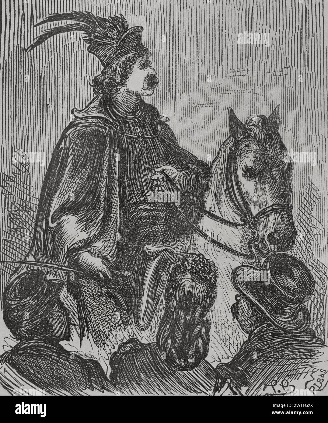 France. Paris Commune. Popular revolutionary movement that took power in Paris from 18 March to 28 May 1871, as a result of the Franco-Prussian War. Garibaldian of the Commune. Engraving by Ribas. 'Historia de la Guerra de Francia y Prusia' (History of the War between France and Prussia). Volume II. Published in Barcelona, 1871. Stock Photo