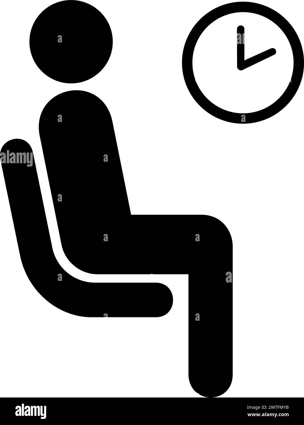 Waiting icon, aiga Waiting room sign Stock Vector