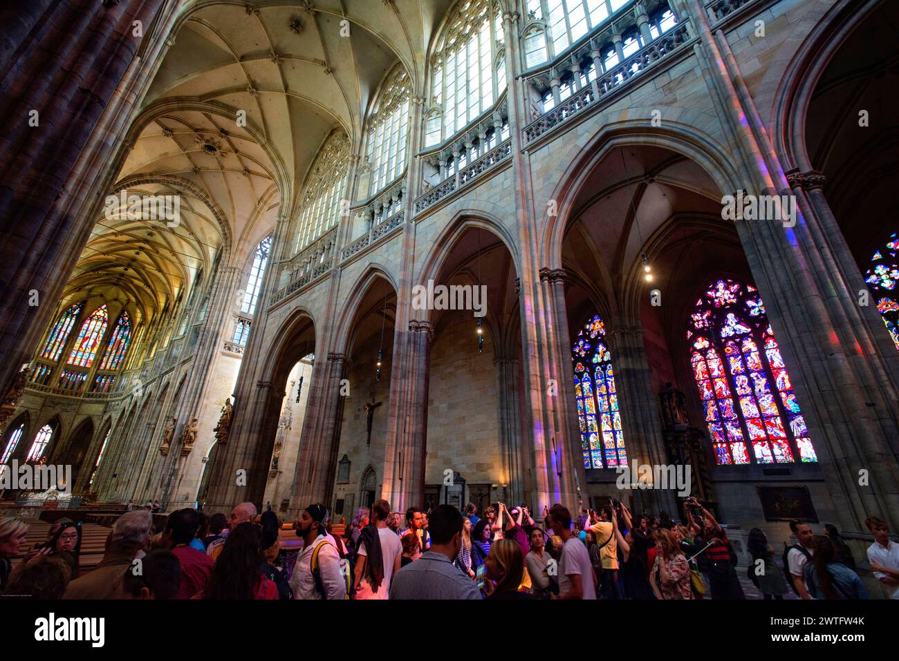 Interior of St. Vitus's Cathedral, Prague castle, Czech Republic Stock Photo
