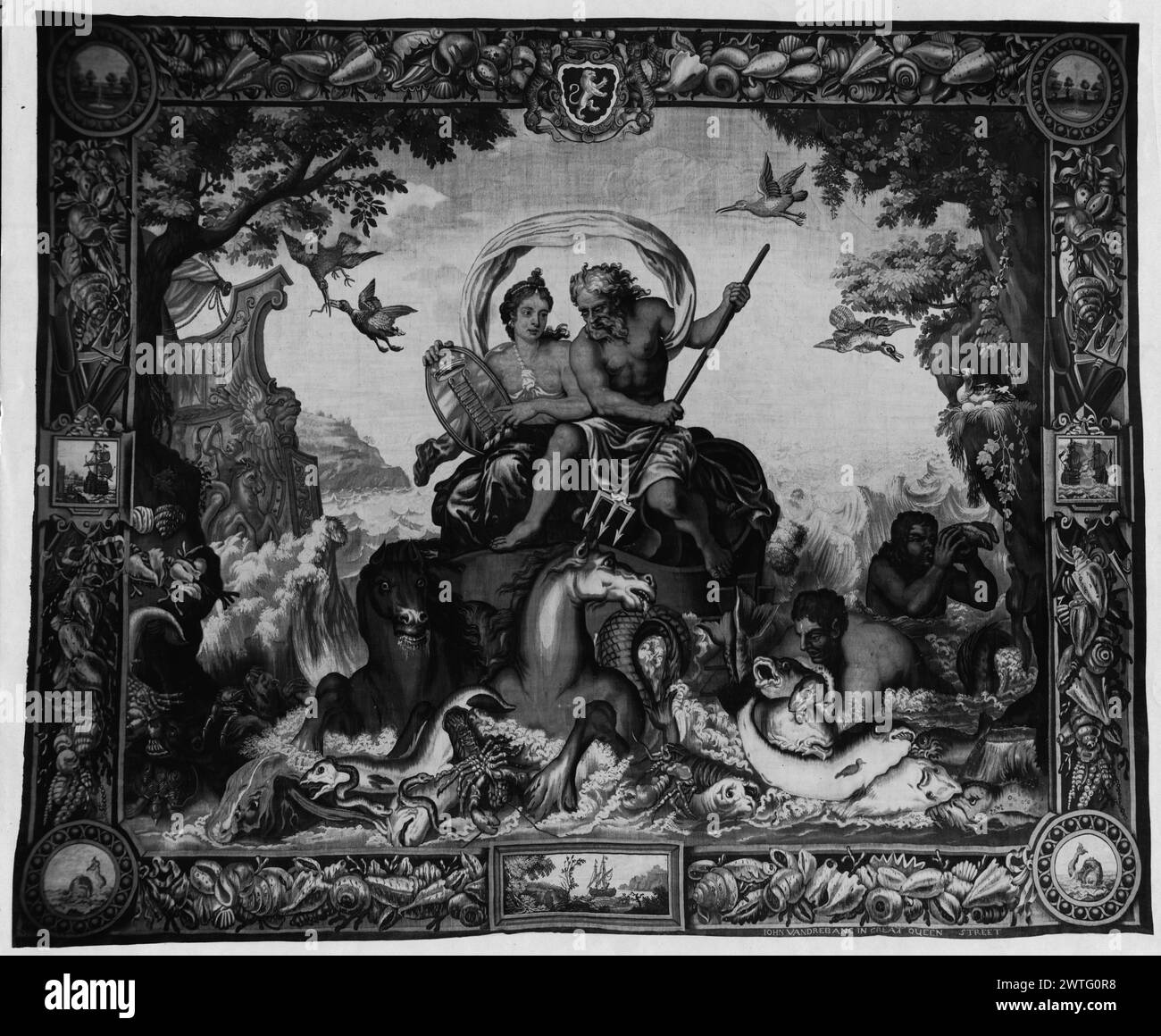 Neptune on his chariot Black and White Stock Photos & Images - Alamy