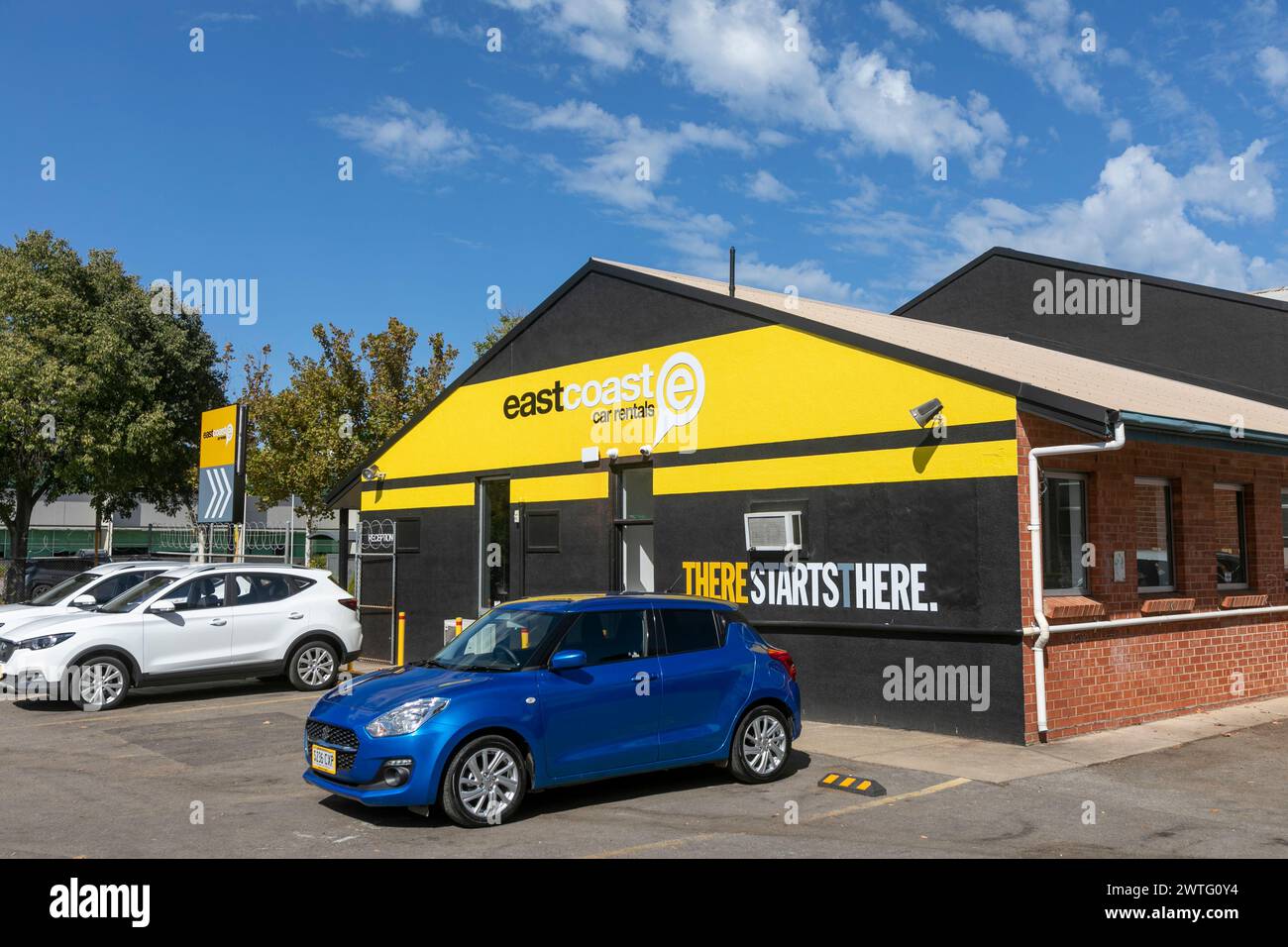 Adelaide, South Australia, east coast car rentals business offering car hire for travellers, including Chinese MG cars Stock Photo
