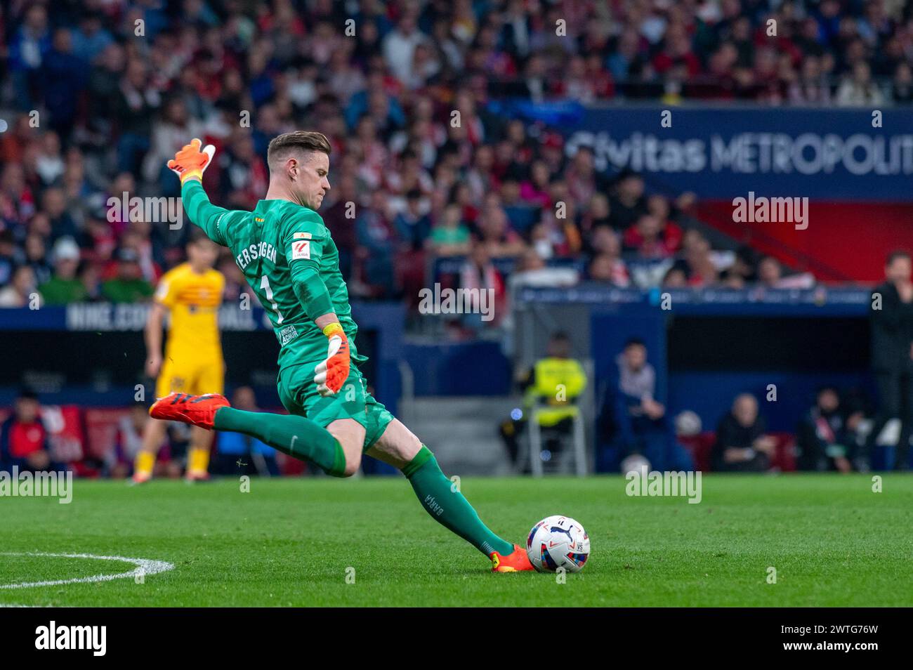 Madrid, Madrid, Spain. 17th Mar, 2024. Spanish soccer match Atletico de Madrid 0 - FC Barcelona 3 2024/03/18.1 MARC ANDRE TER STEGEN (Credit Image: © Oscar Manuel Sanchez/ZUMA Press Wire) EDITORIAL USAGE ONLY! Not for Commercial USAGE! Stock Photo