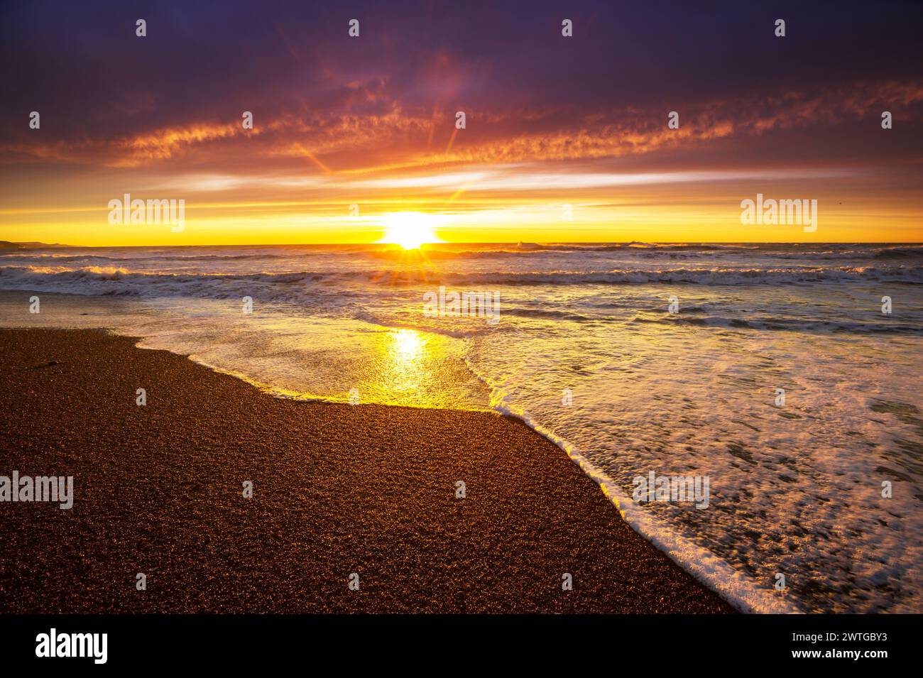sea sunset for natural background Stock Photo - Alamy