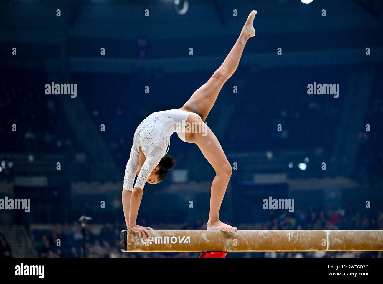Liverpool, England, UK. 17th Mar, 2024. Ondine ACHAMPONG in the Womens Beam Final during the British Gymnastics Championships at the M&S Bank Arena, Liverpool, England, UK. Credit: LFP/Alamy Live News Stock Photo